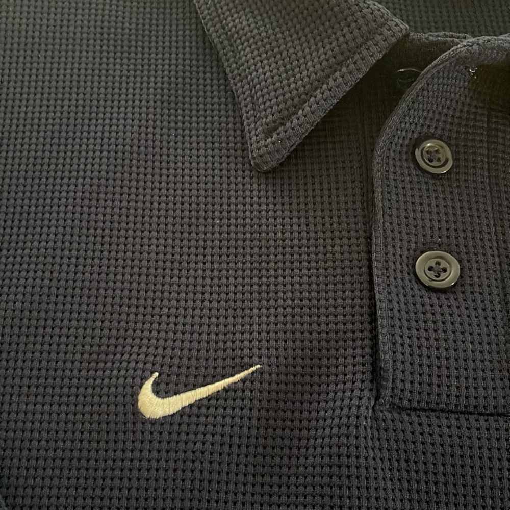 Men’s NIKE Gonzaga University Cross Country Short Sleeve Collared Shirt Navy - Picture 5 of 6